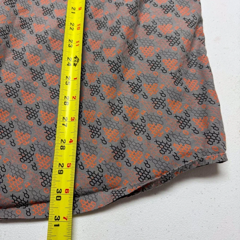 Cinch Shirt Mens Large Gray Orange Geometric Western Button Down Long Sleeve‎ - Picture 10 of 11